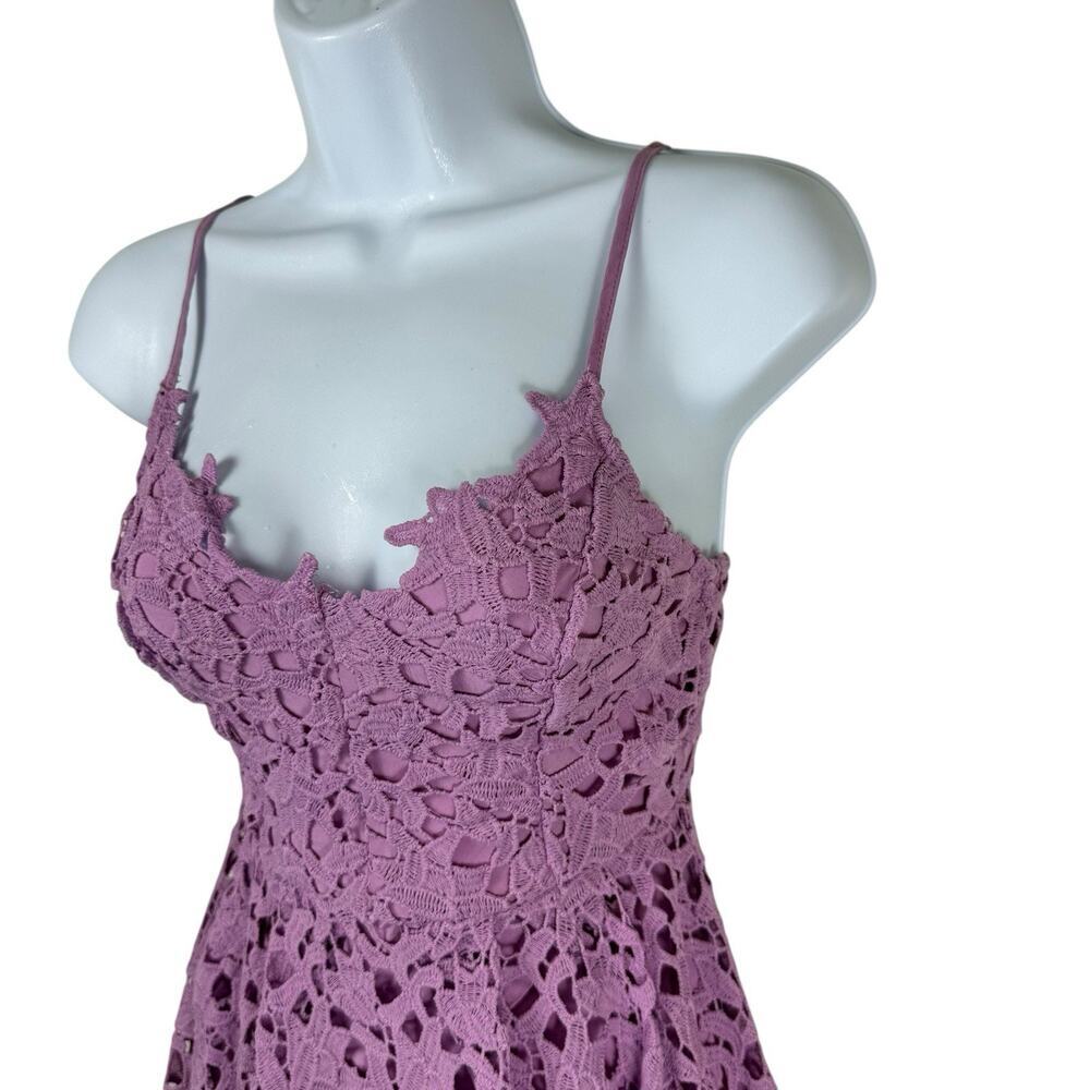 ASTR Dress Women Extra Small Purple Lace Midi Romantic Feminine Floral Fairy - Picture 7 of 16